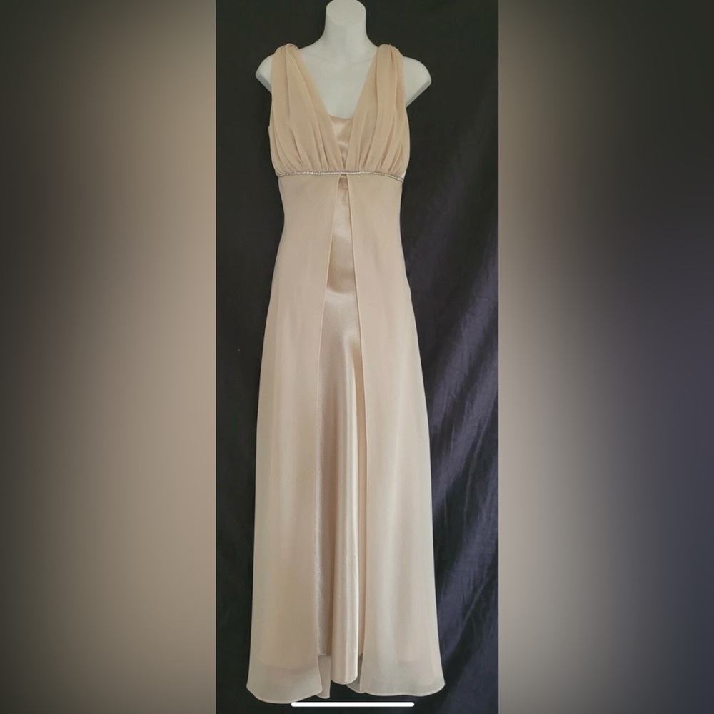 Cream Pleated Halter Maxi Gown